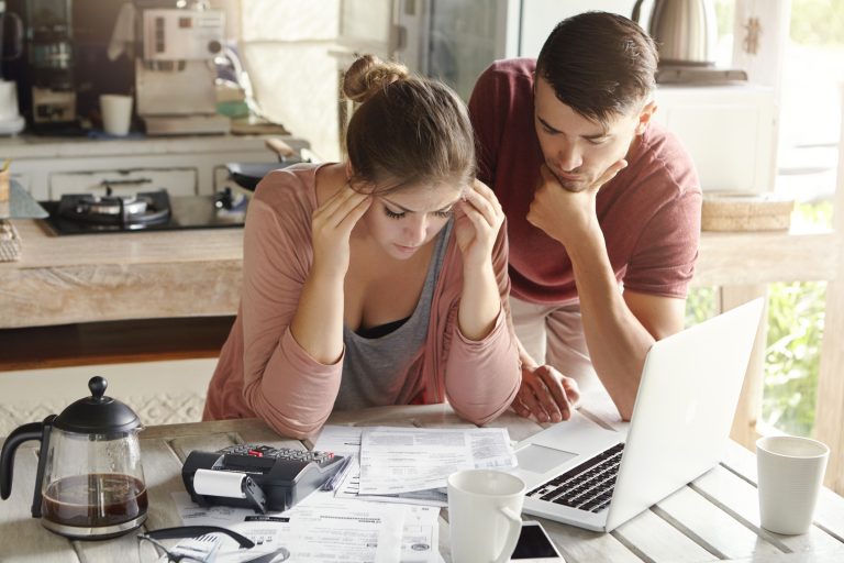 Couple Worrying About Unpaid Bills