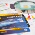 Credit card on chart and graph paper. Finance development, Banking Account, credit monitoring services